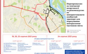 Обмеження руху автомобільного транспорту 18-24 серпня 2021 року